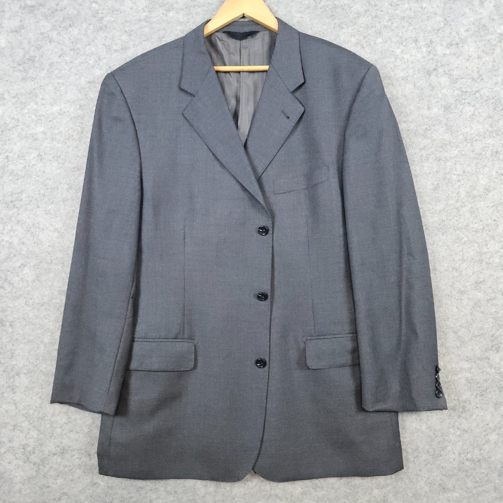 Baroni Couture Men's Blazer Size 48L Charcoal Gray Super 150s Wool Preppy Church